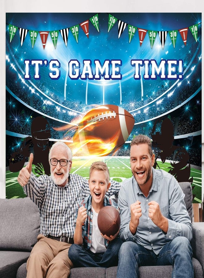 CINRAY Football Backdrop for Photography Football Party Decorations 7x5FT It's Game Time Banner Background Touch Down Sports Theme Birthday Party Supplies Photo Props - Image 4